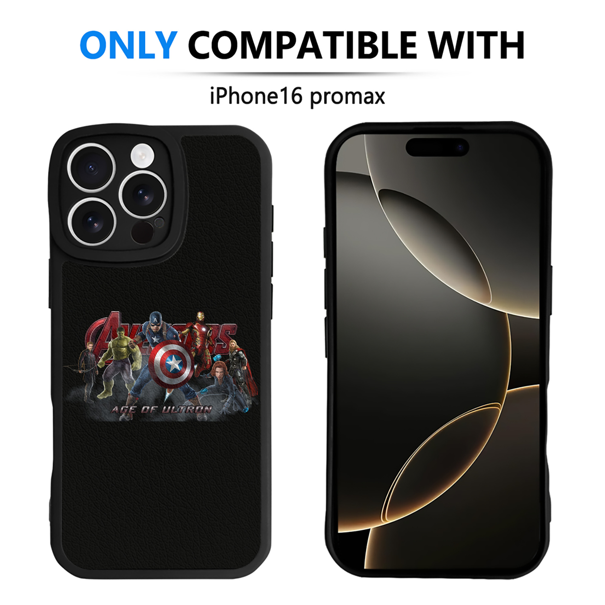（画像用） アベンジャーズ The Avengers 【iPhone 16シリーズ対応】シリコンスマホケース（レザー調） 材質：シリコン
